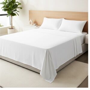 Luxury White Bedding Set King 100% cotton brand new bed sheets